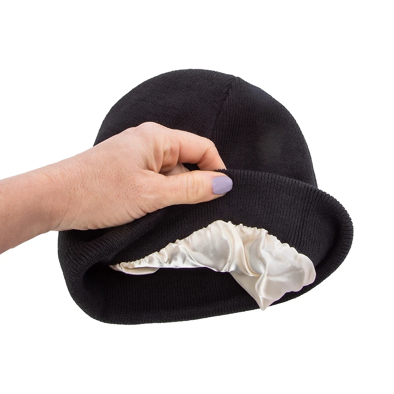 Satin-Lined Beanie Hat