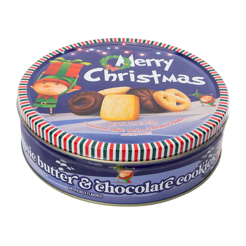 Merry Christmas Butter & Chocolate Cookies 16oz