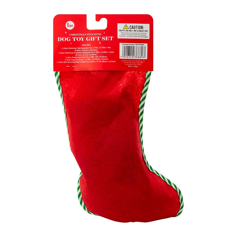Christmas Stocking Dog Toy Gift Set 5-Pack