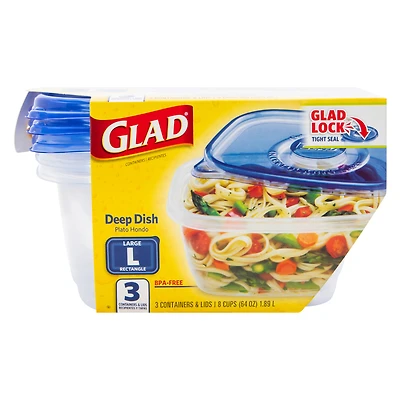 Glad® Deep Dish Storage Containers 3-Pack