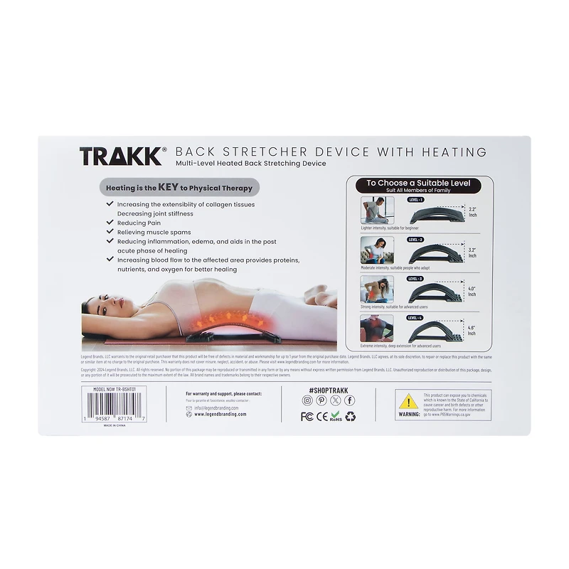 Trakk® Back Stretcher Device With Heating