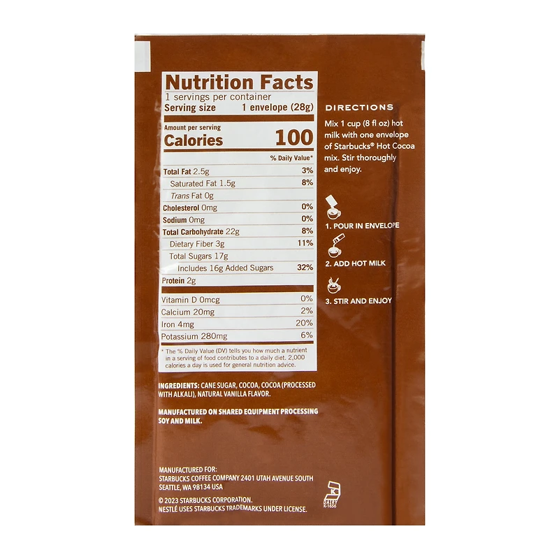 Starbucks® Hot Cocoa Classic 1oz