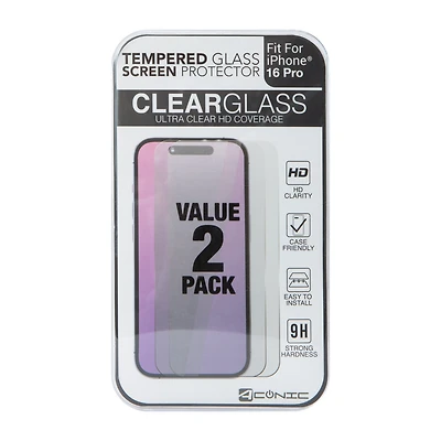 iPhone 16 Pro® Tempered Glass Screen Protector 2-Pack