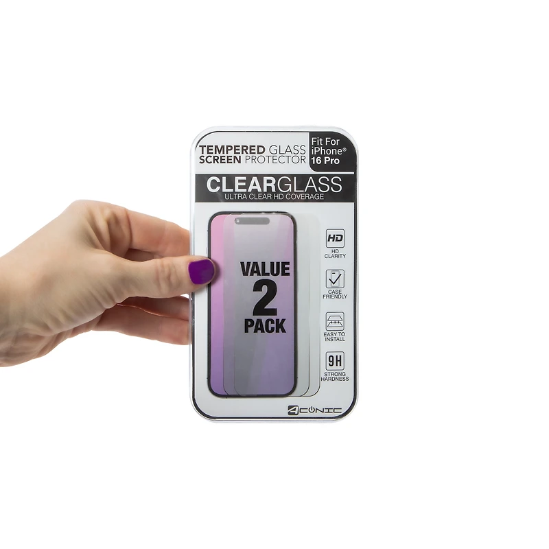 iPhone 16 Pro® Tempered Glass Screen Protector 2-Pack