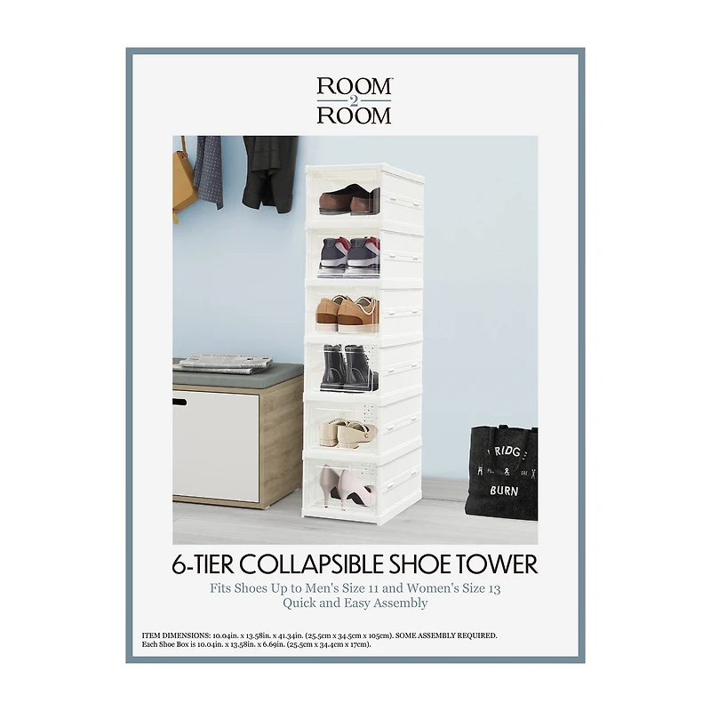 6-Tier Collapsible Shoe Tower