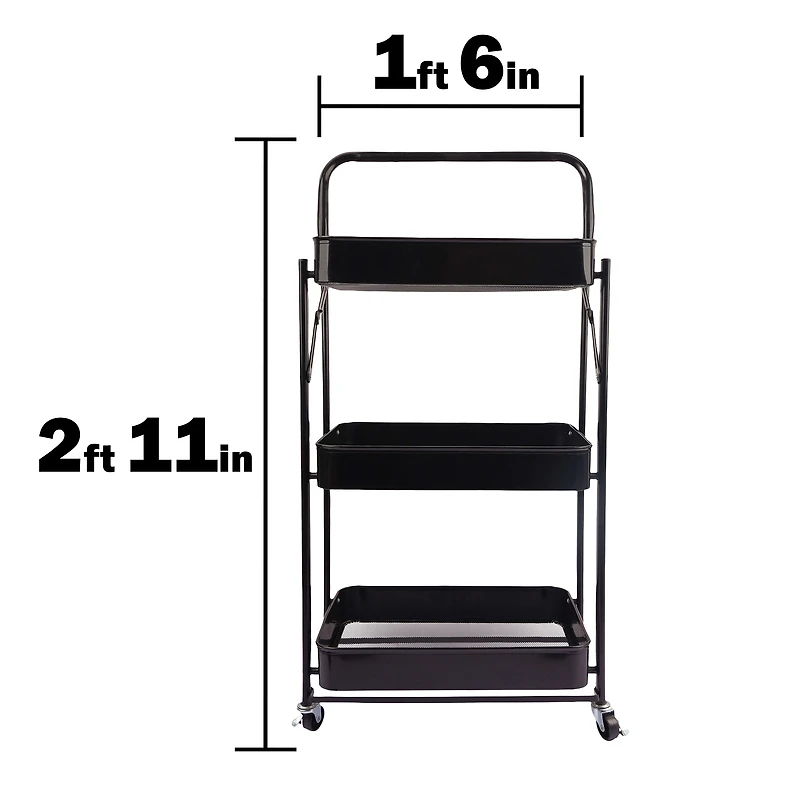 3-Tier Foldable Shelf Cart