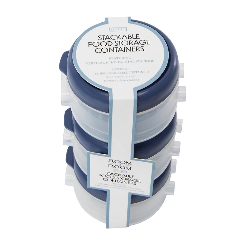 Stackable Food Storage Containers 3-Pack