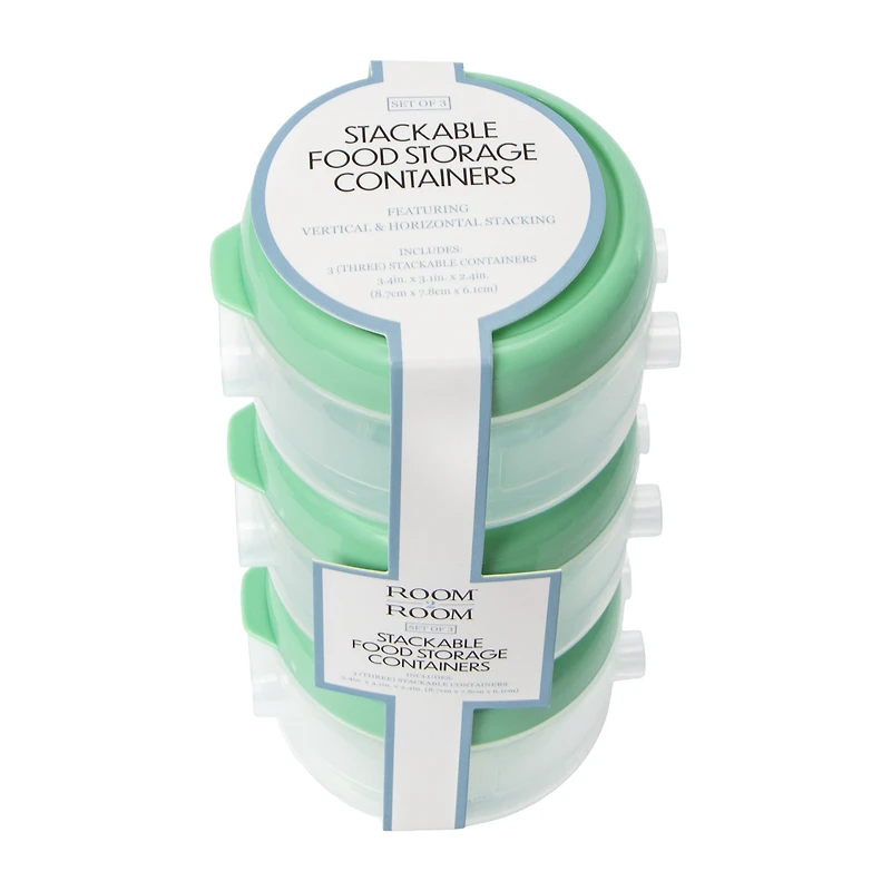 Stackable Food Storage Containers 3-Pack
