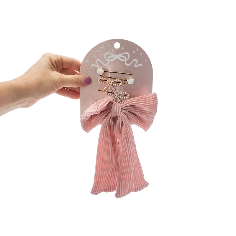 Bow & Hair Clip Set