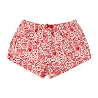 Juniors Plush Heart Lollipop Shorts