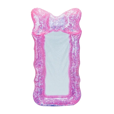 Inflatable Mesh Glitter Lounger With Cupholder