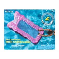 Inflatable Mesh Glitter Lounger With Cupholder