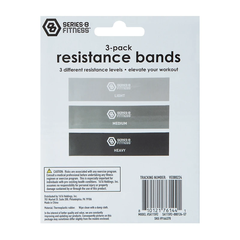 Series-8 Fitness™ Resistance Bands 3-Pack