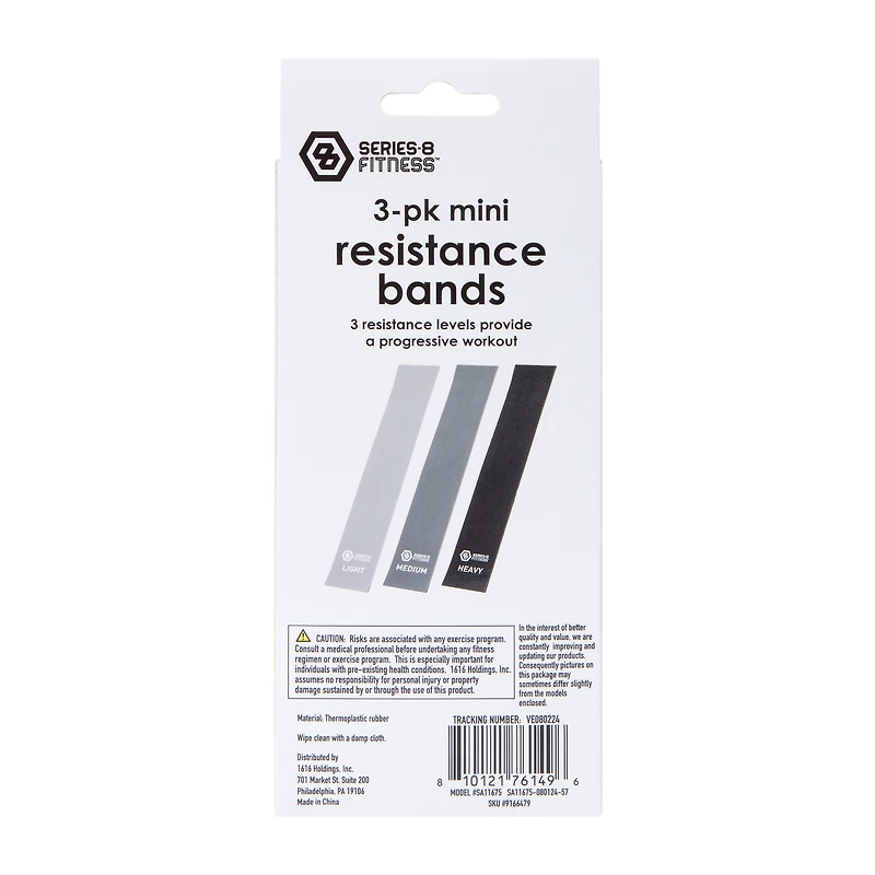 Series-8 Fitness™ Mini Resistance Bands 3-Pack