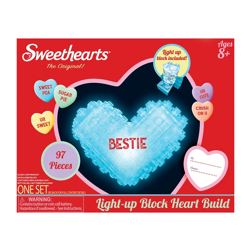 Sweethearts® Light-Up Block Heart Build Set