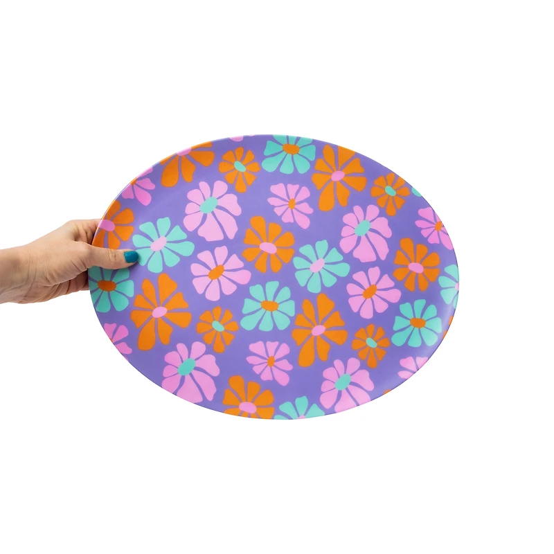 Floral Printed Melamine Serving Tray