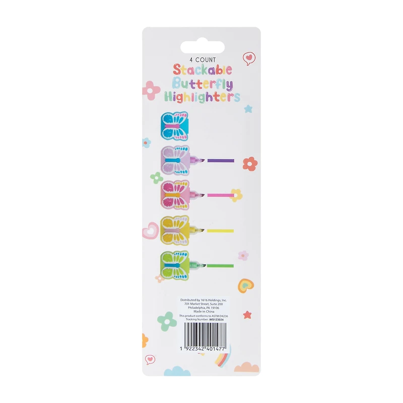 Stackable Butterfly Highlighters 4-Pack