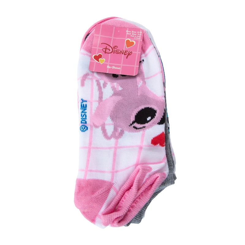 Disney Women's Stitch No-Show Socks 5-Pack