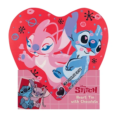Disney Stitch Heart Tin With Chocolate