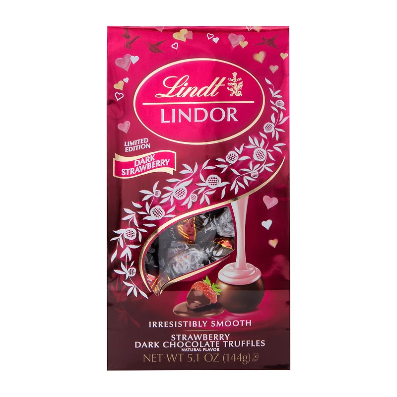 Lindt Lindor Valentine's Limited Edition Dark Strawberry Truffles 5.1oz