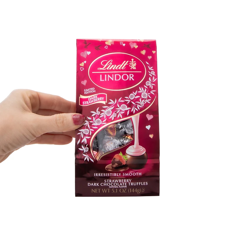Lindt Lindor Valentine's Limited Edition Dark Strawberry Truffles 5.1oz