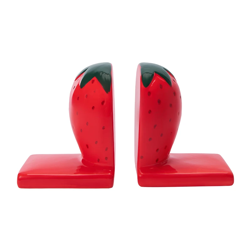 Strawberry Decorative Bookends 2-Set