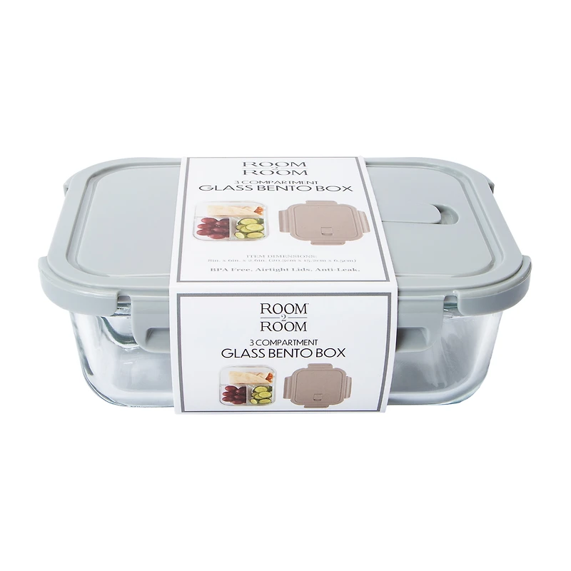 Glass Bento Box 3-Compartment