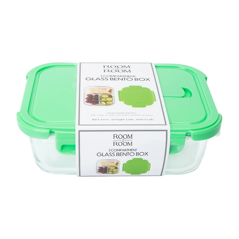 Glass Bento Box 3-Compartment