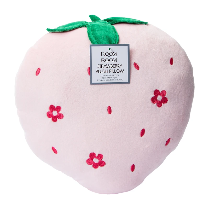 Strawberry Plush Pillow 14in x 14in