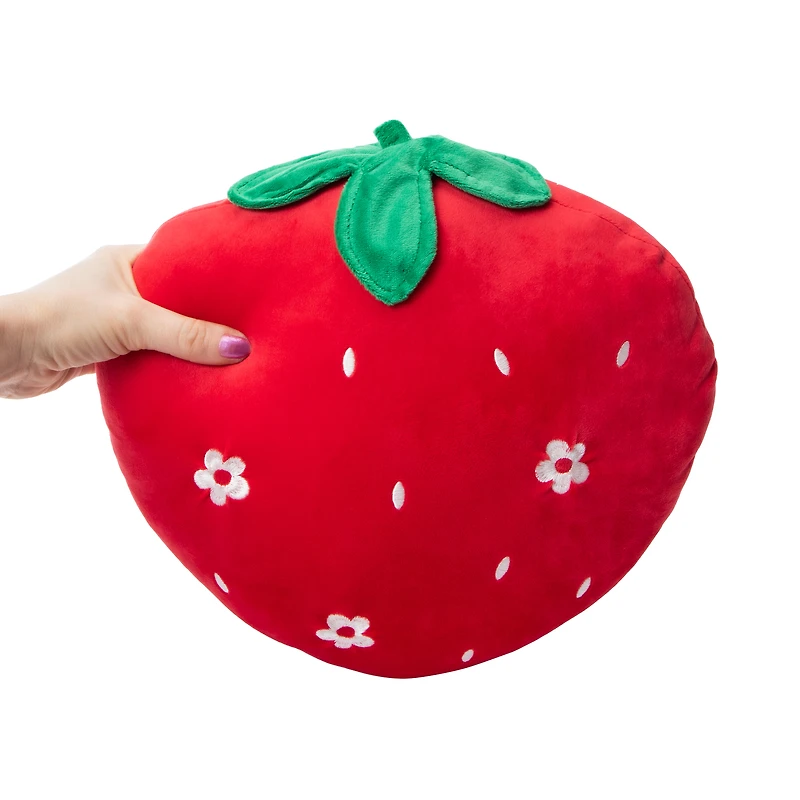 Strawberry Plush Pillow 14in x 14in