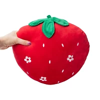 Strawberry Plush Pillow 14in x 14in