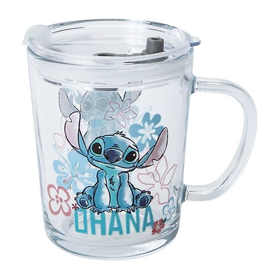 Disney Stitch Travel Glass Mug With Slide Close Lid 14oz