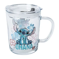 Disney Stitch Travel Glass Mug With Slide Close Lid 14oz