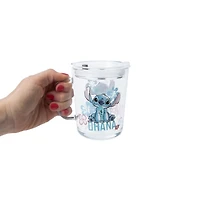 Disney Stitch Travel Glass Mug With Slide Close Lid 14oz