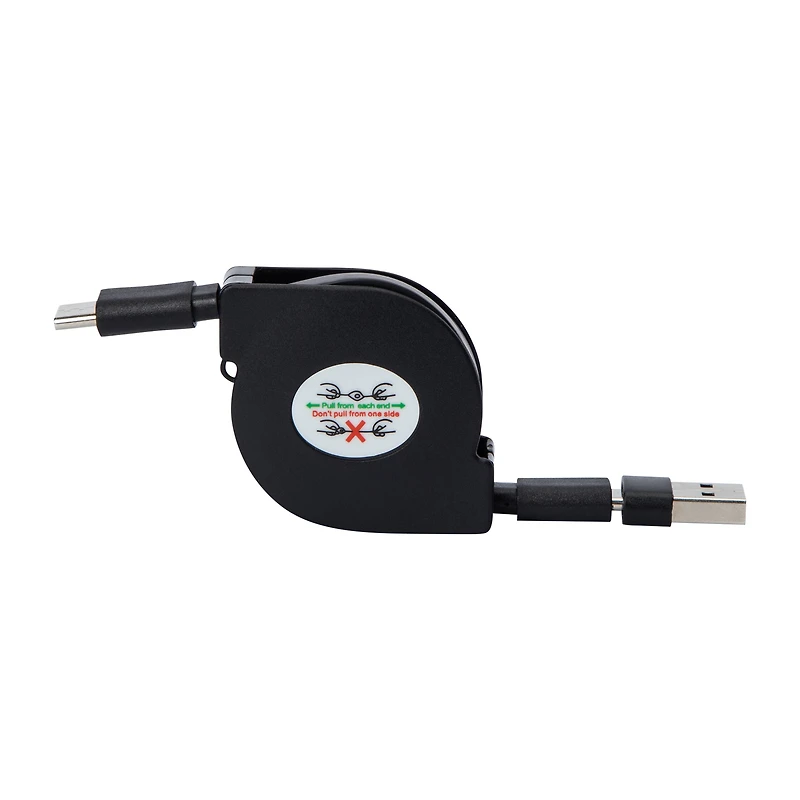 Retractable USB-C To 3.5 ft. Cable