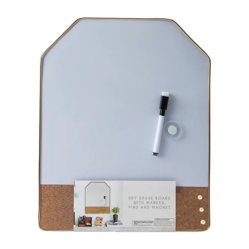 Dry Eraser Board With Marker, Pins & Magnet