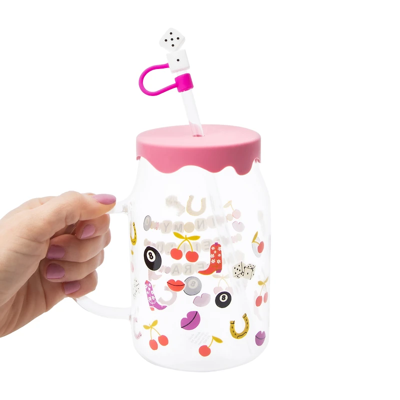 Printed Glass Sipper 27oz