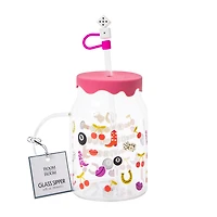 Printed Glass Sipper 27oz