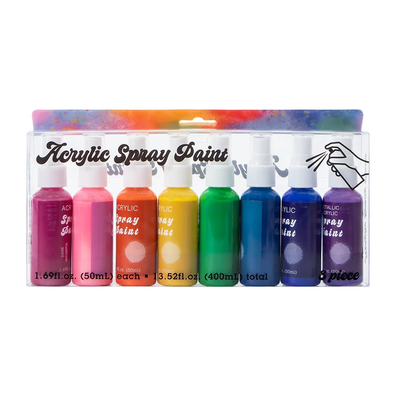 Acrylic Spray Paint 8-Count 1.69oz