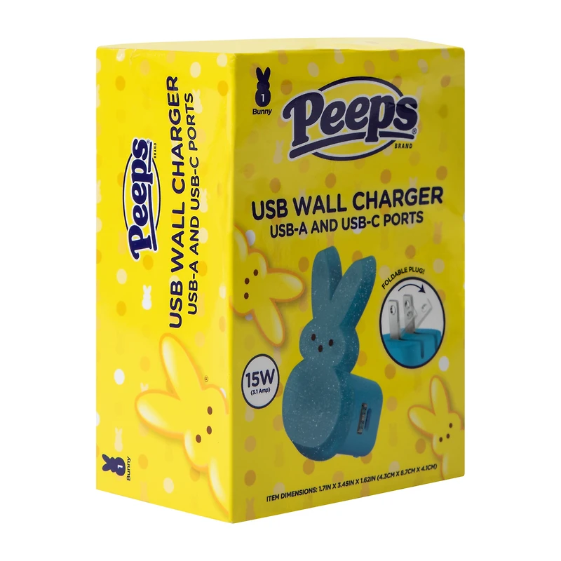 Peeps® 3.1A Bunny USB Wall Charger