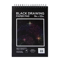 Black Drawing Paper Pad 9in x 12in
