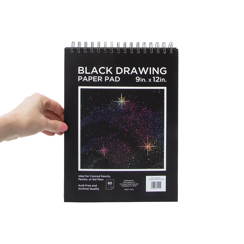 Black Drawing Paper Pad 9in x 12in