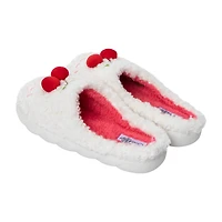 Ladies Fluffy Cherry Slippers
