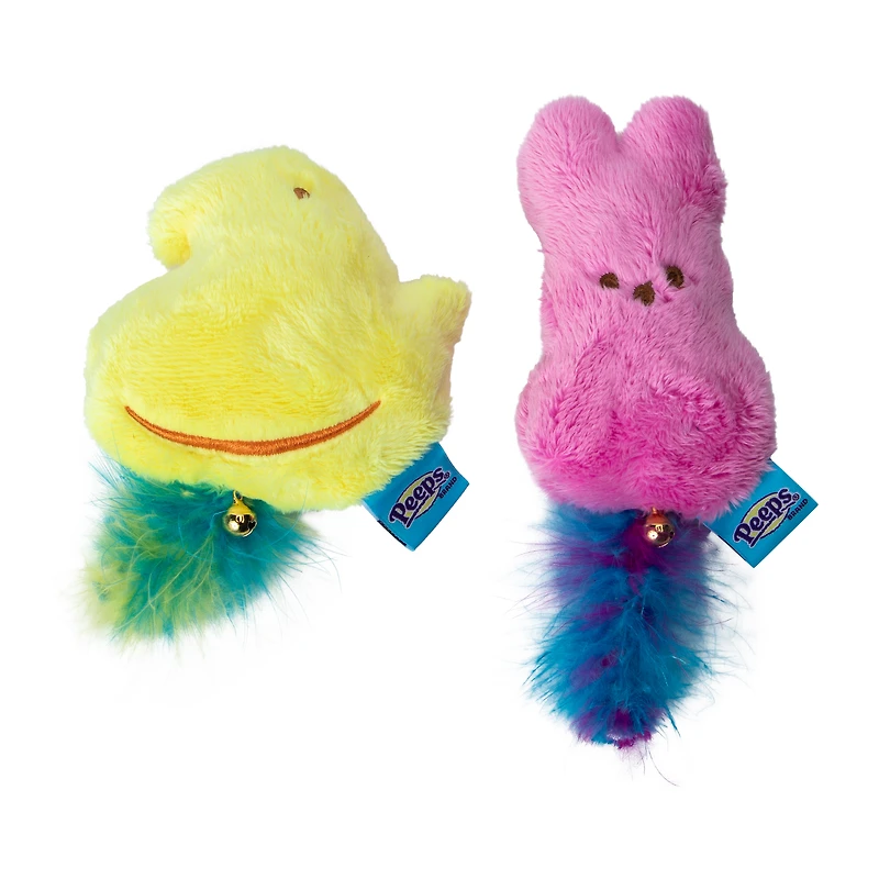 Peeps® Fluffy Plush Cat Toy 2-Pack