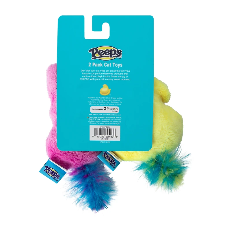 Peeps® Fluffy Plush Cat Toy 2-Pack