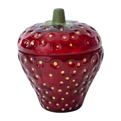 Glass Strawberry Candle Holder