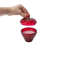 Glass Strawberry Candle Holder