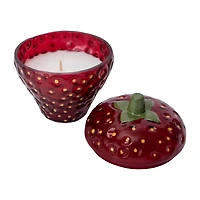 Glass Strawberry Candle Holder