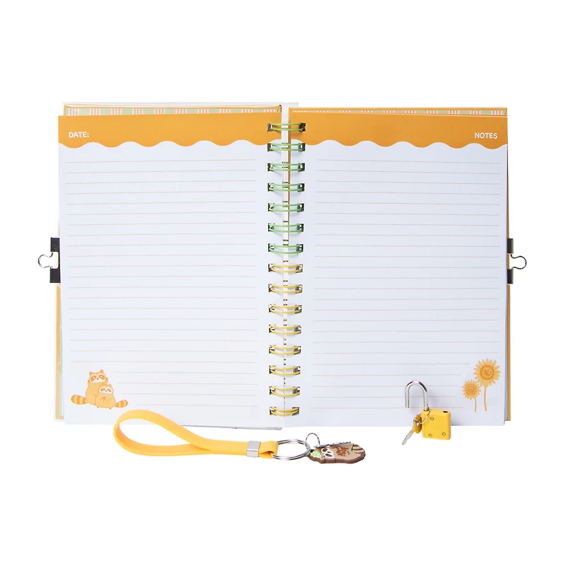 Animal Bracelet Glitter Journal With Key & Lock