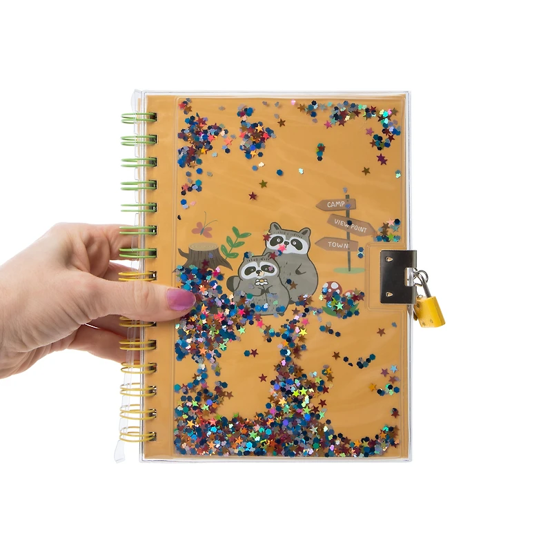 Animal Bracelet Glitter Journal With Key & Lock